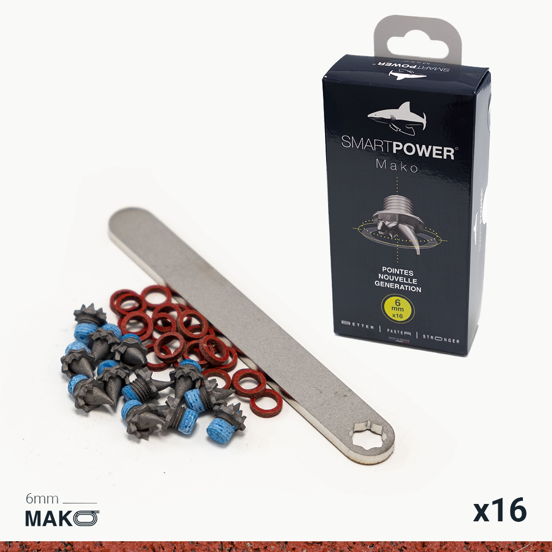 16 Pointes d'Athlétisme Mako, 6mm - Pack Premium, - SMARTPOWER